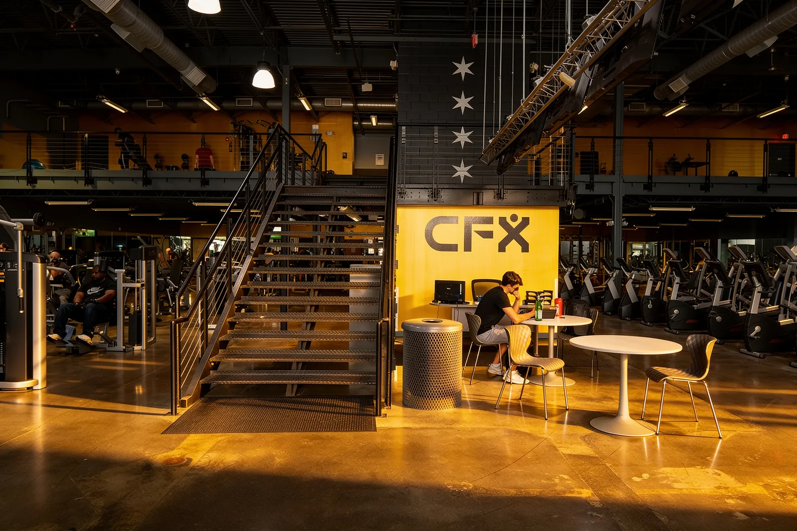 Cardio deck with treadmills and ellipticals at CFX